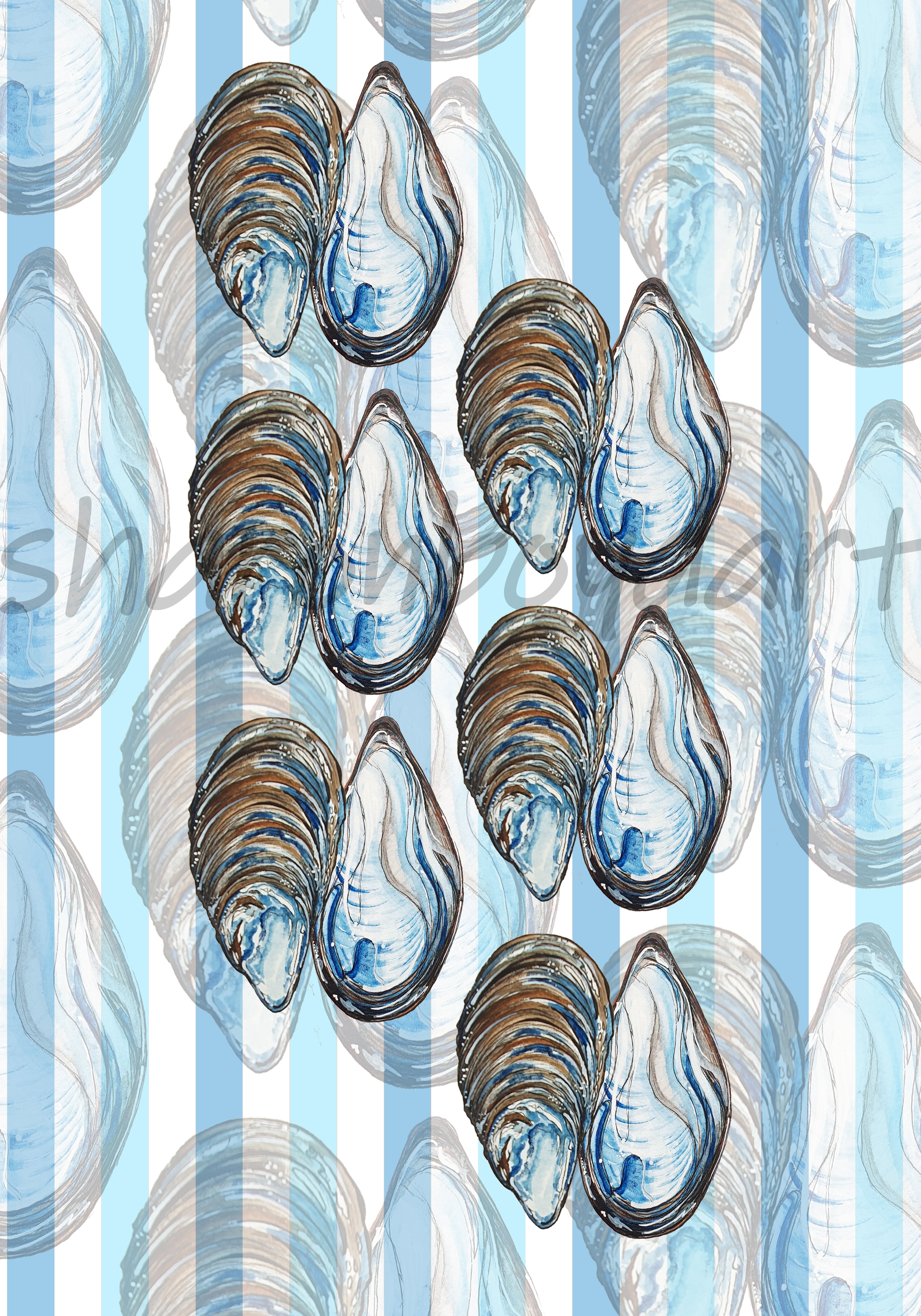 Mussels Stripe Art Print