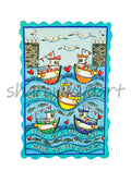 Little Fishing Boats Art Print