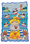 Fisherman Yellow Art Print